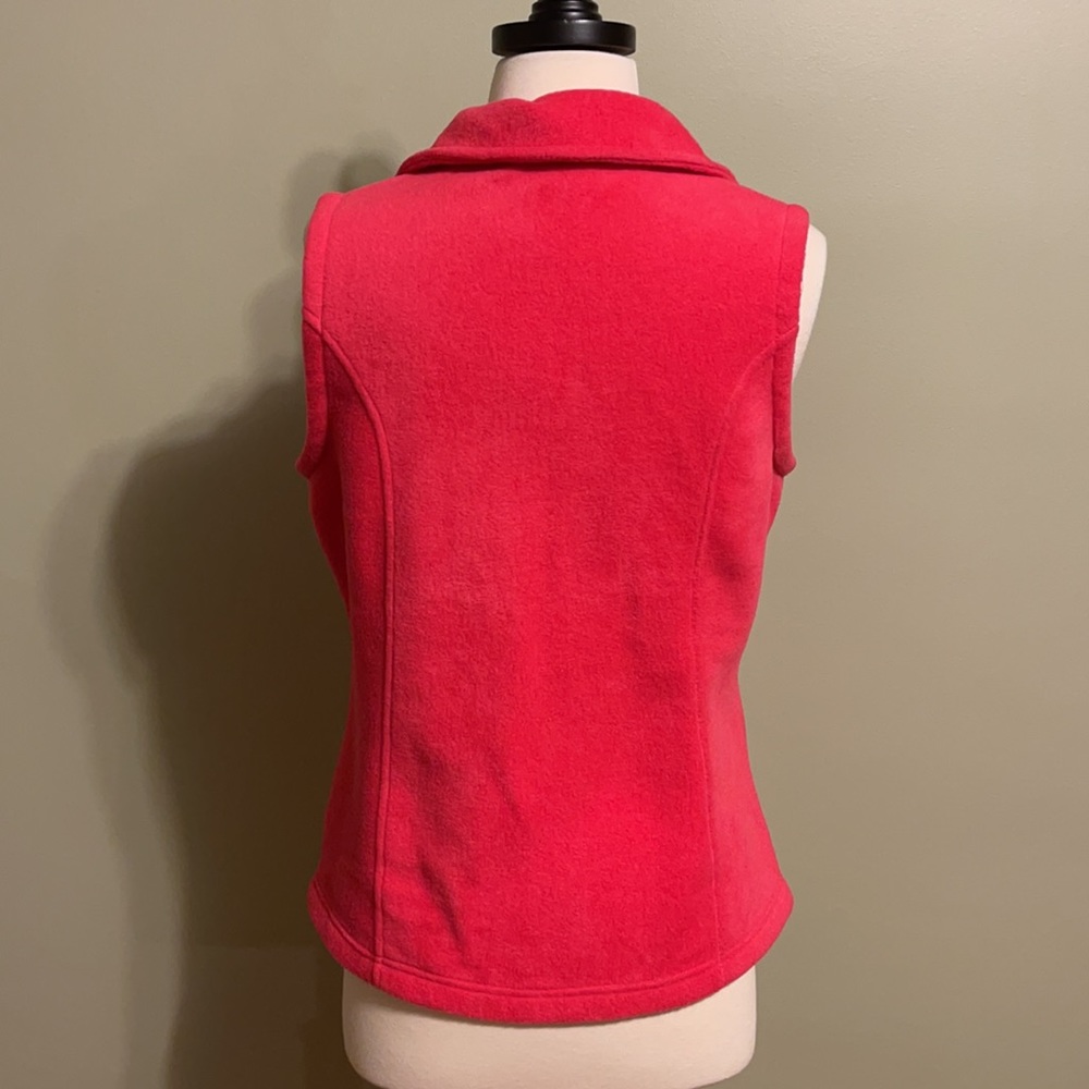 Women’s Size Small Columbia Fuchsia Pink Fleece Winter Zip Up Vest w/ Pockets - Picture 6 of 7